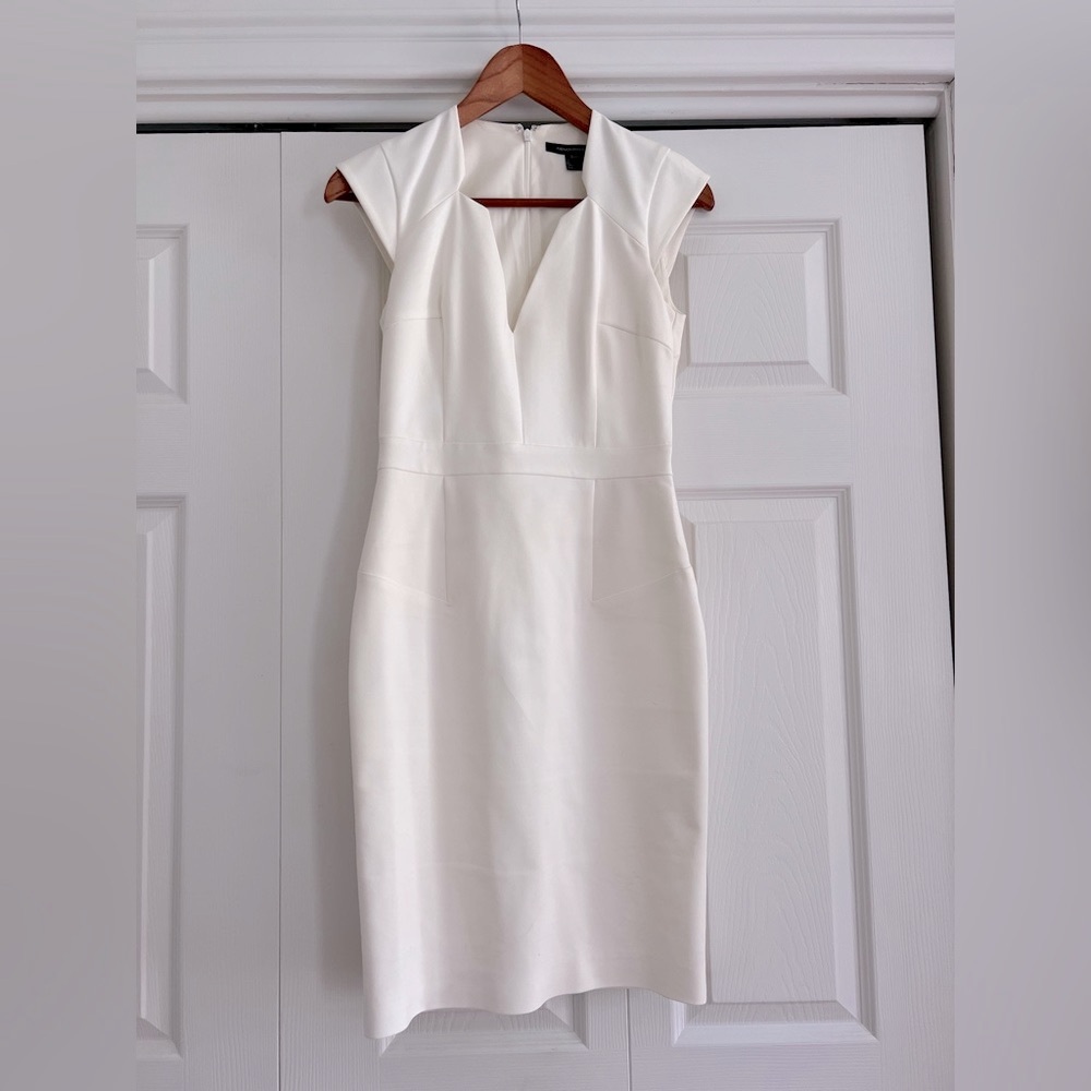 French connection size 4 white dress graduation wedding cocktail dress body con